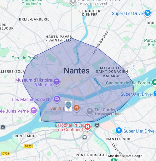 Nantes zone livraison Frais chez toi